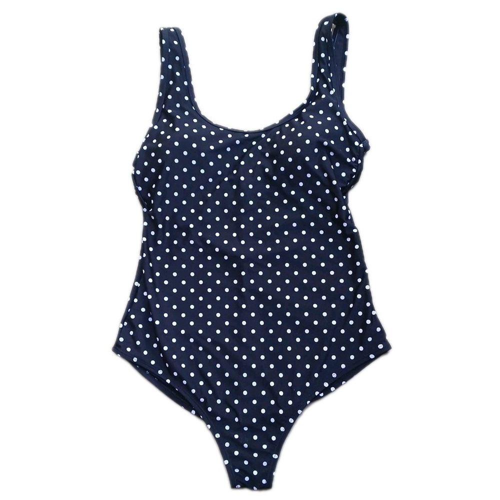 Basic Editions Black and White Polka Dot Swimsuit Size 6
